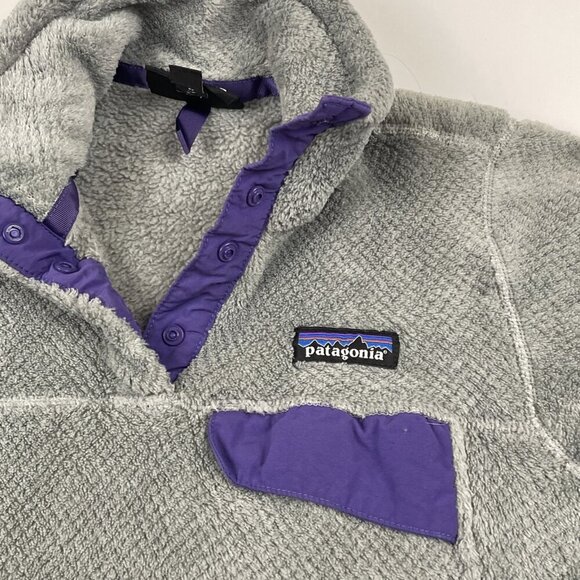 Patagonia 1/4 Snap Pullover Sweater Women’s XS Gray Purple Outdoors - Picture 8 of 10